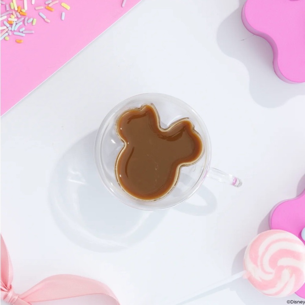 JoyJolt Disney 3D Mickey and Minnie Double Wall Espresso Cups - Set of 2 - Picture 6 of 10